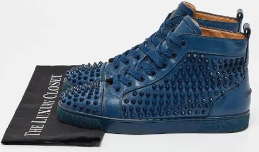 Christian Louboutin Pre-owned Leather sneakers Blue Heren