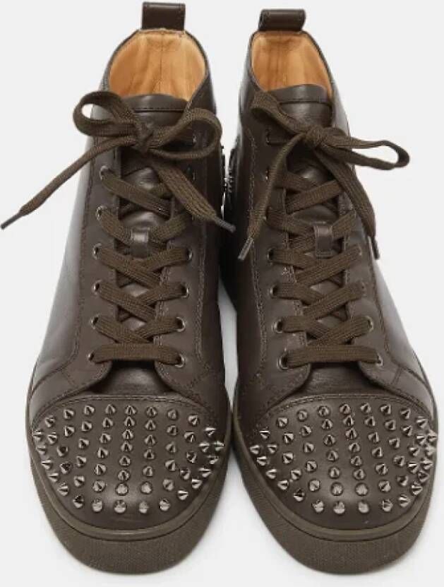 Christian Louboutin Pre-owned Leather sneakers Brown Heren