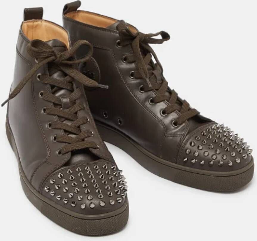 Christian Louboutin Pre-owned Leather sneakers Brown Heren