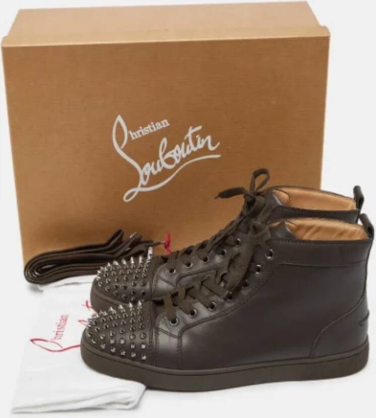 Christian Louboutin Pre-owned Leather sneakers Brown Heren