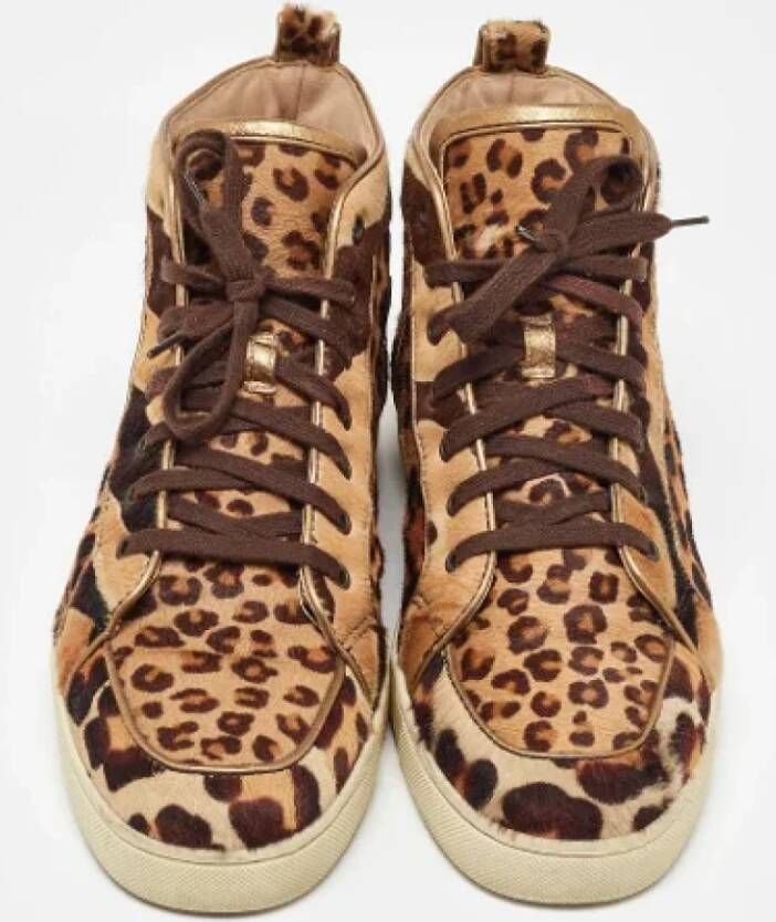 Christian Louboutin Pre-owned Leather sneakers Brown Heren