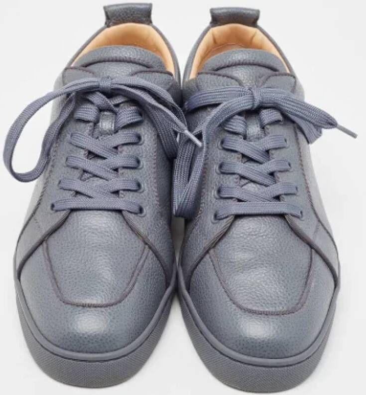 Christian Louboutin Pre-owned Leather sneakers Gray Heren