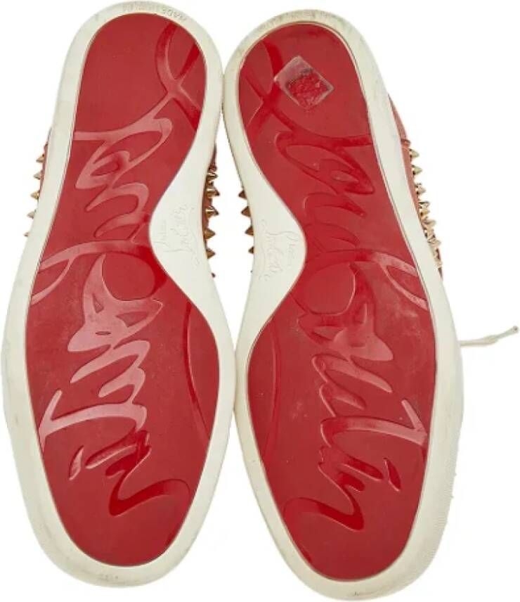 Christian Louboutin Pre-owned Leather sneakers Orange Dames