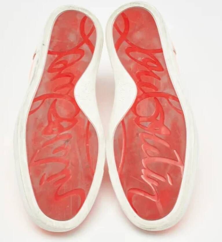 Christian Louboutin Pre-owned Leather sneakers Orange Dames