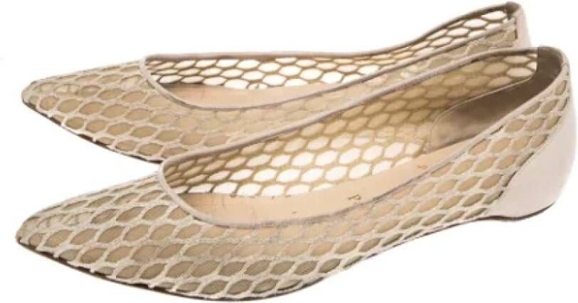 Christian Louboutin Pre-owned Mesh flats Beige Dames