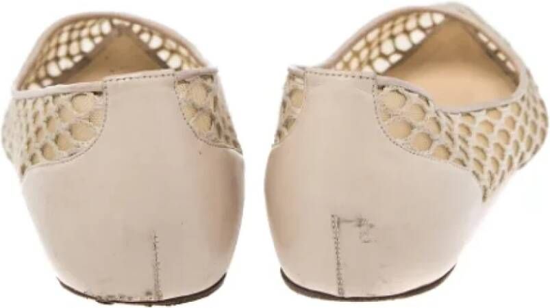 Christian Louboutin Pre-owned Mesh flats Beige Dames