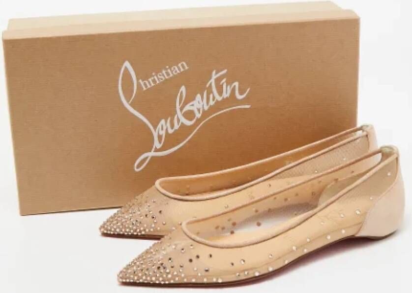 Christian Louboutin Pre-owned Mesh flats Beige Dames
