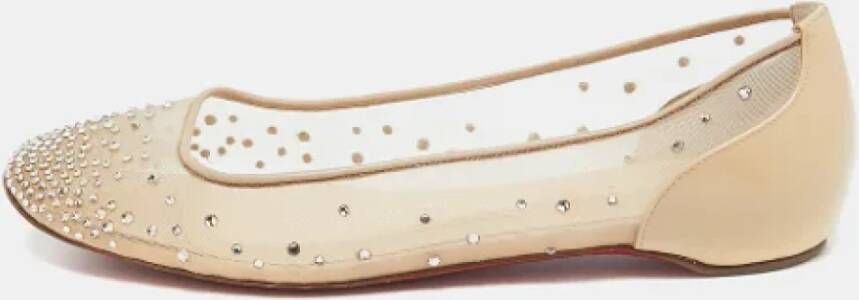 Christian Louboutin Pre-owned Mesh flats Beige Dames