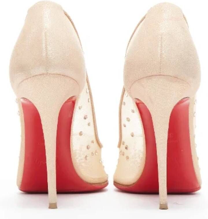 Christian Louboutin Pre-owned Mesh heels Beige Dames