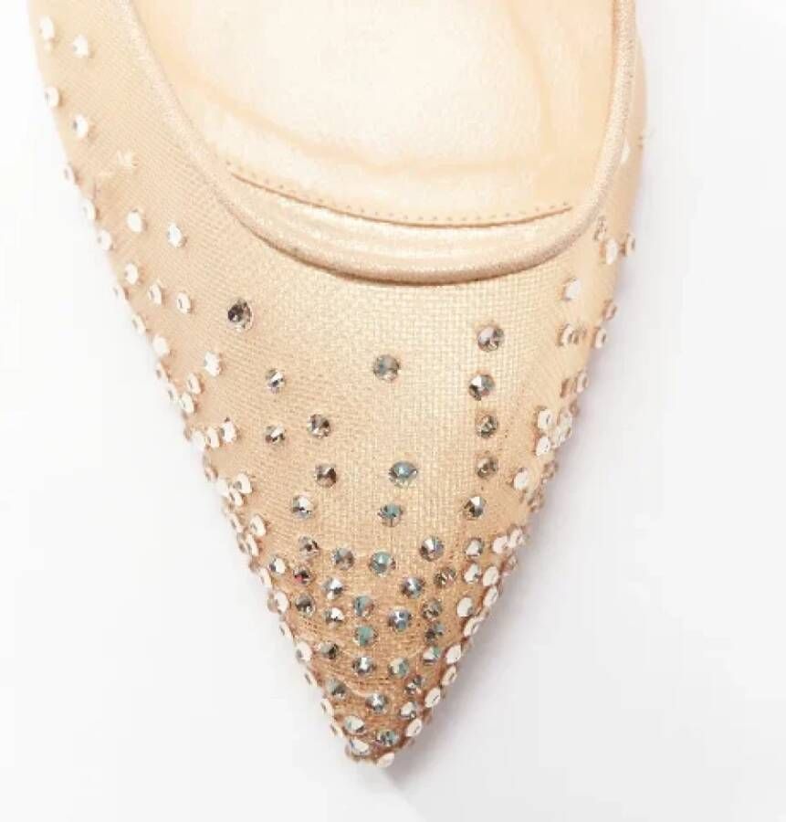 Christian Louboutin Pre-owned Mesh heels Beige Dames