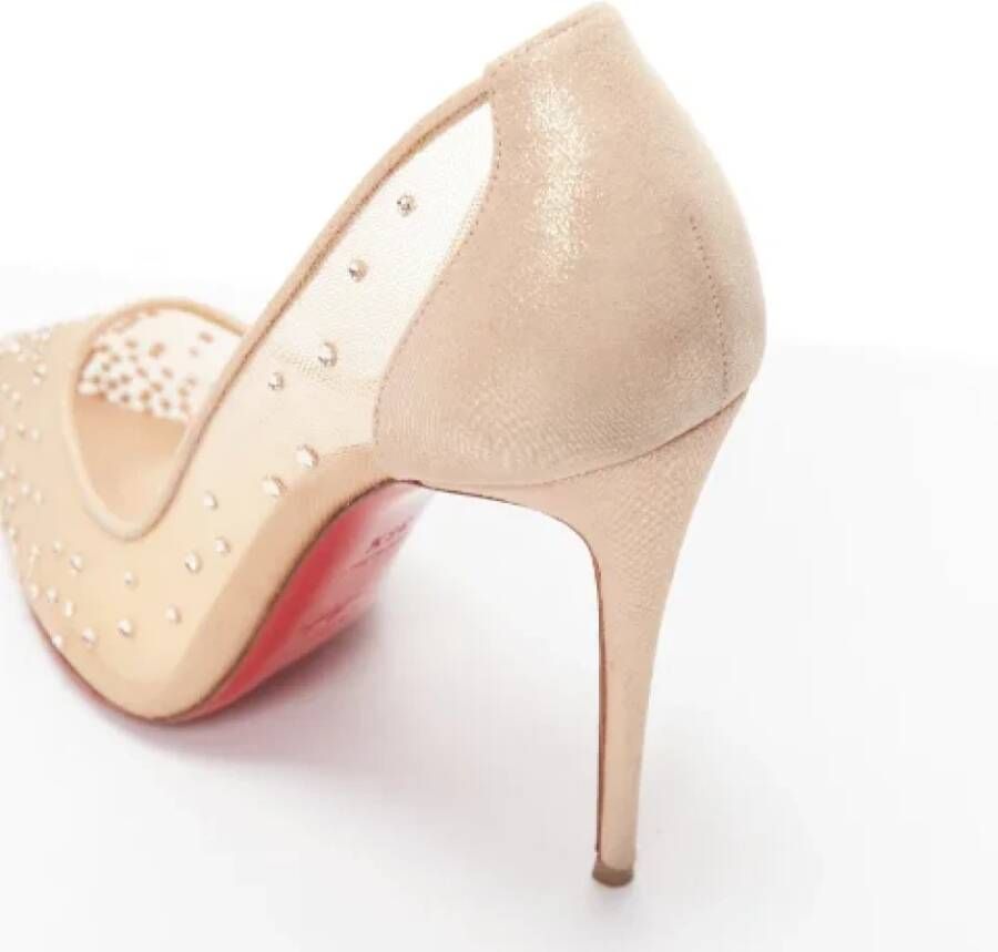 Christian Louboutin Pre-owned Mesh heels Beige Dames