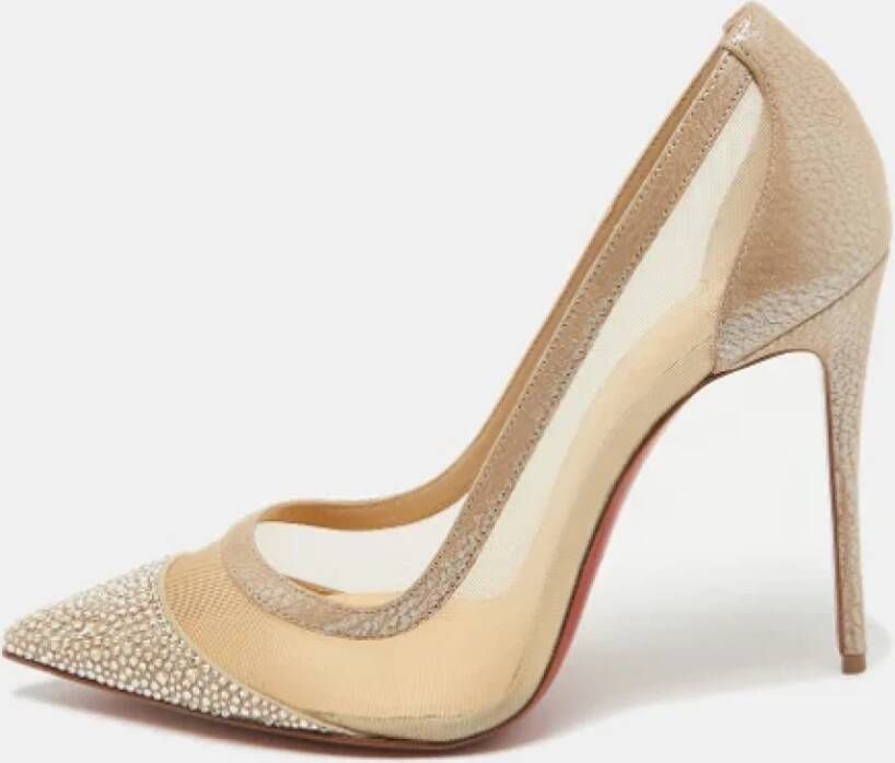 Christian Louboutin Pre-owned Mesh heels Beige Dames