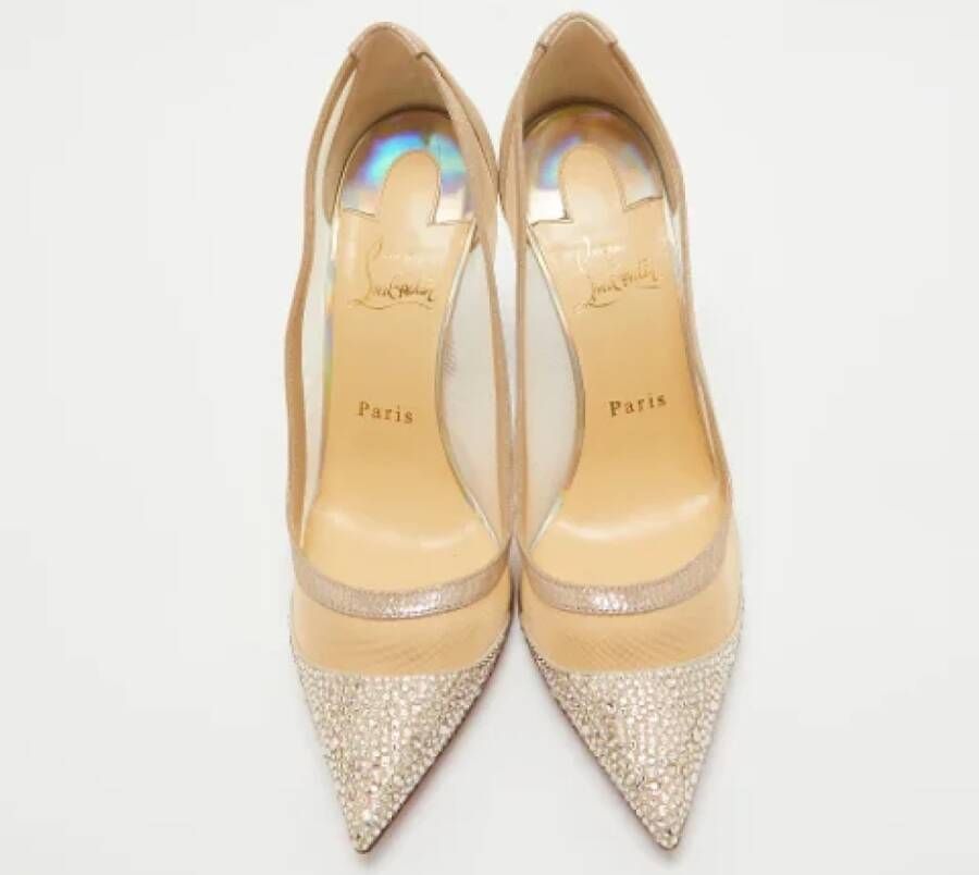 Christian Louboutin Pre-owned Mesh heels Beige Dames