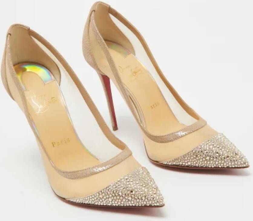 Christian Louboutin Pre-owned Mesh heels Beige Dames