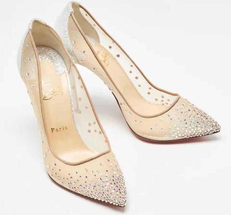 Christian Louboutin Pre-owned Mesh heels Beige Dames