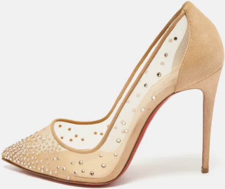 Christian Louboutin Pre-owned Mesh heels Beige Dames