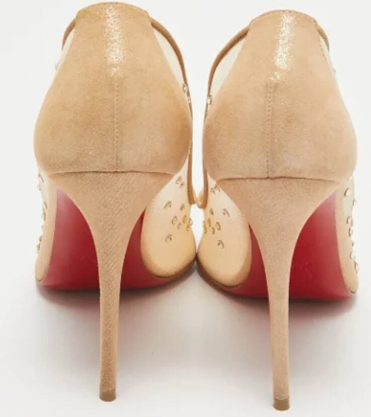 Christian Louboutin Pre-owned Mesh heels Beige Dames