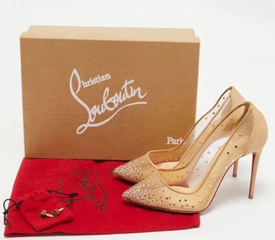 Christian Louboutin Pre-owned Mesh heels Beige Dames