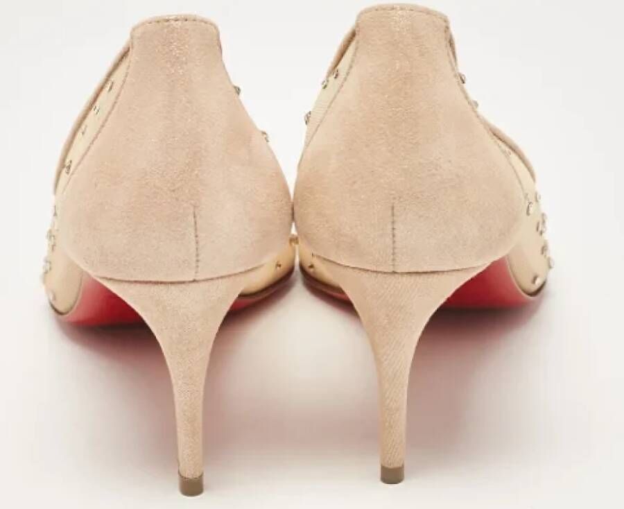 Christian Louboutin Pre-owned Mesh heels Beige Dames