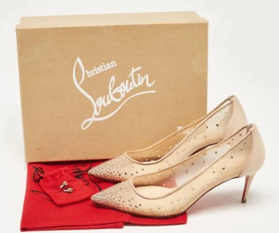 Christian Louboutin Pre-owned Mesh heels Beige Dames