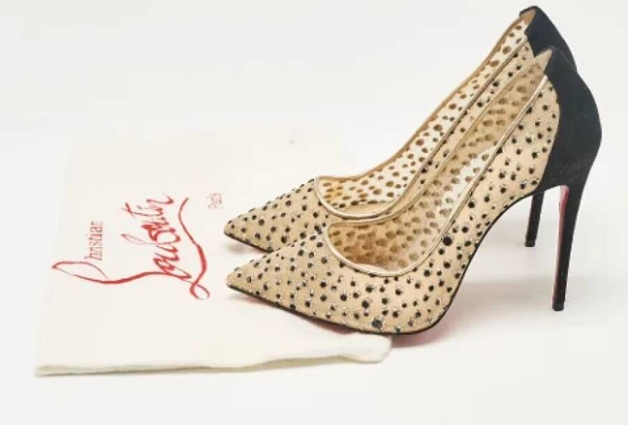 Christian Louboutin Pre-owned Mesh heels Beige Dames