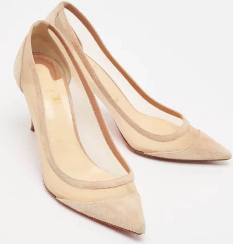 Christian Louboutin Pre-owned Mesh heels Beige Dames