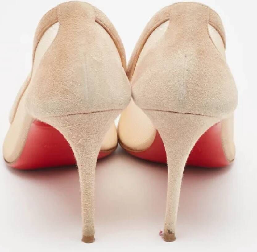 Christian Louboutin Pre-owned Mesh heels Beige Dames