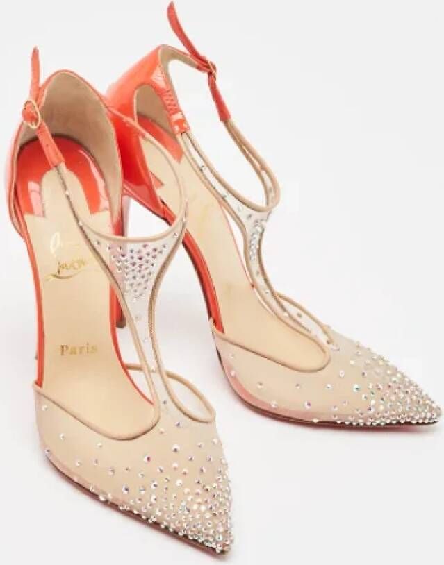 Christian Louboutin Pre-owned Mesh heels Beige Dames