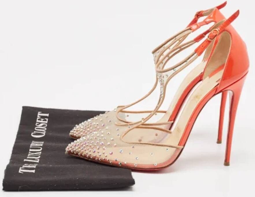 Christian Louboutin Pre-owned Mesh heels Beige Dames