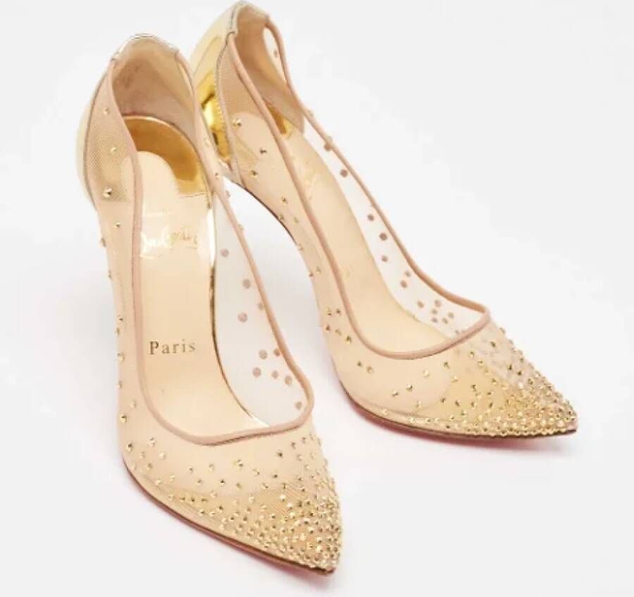 Christian Louboutin Pre-owned Mesh heels Yellow Dames