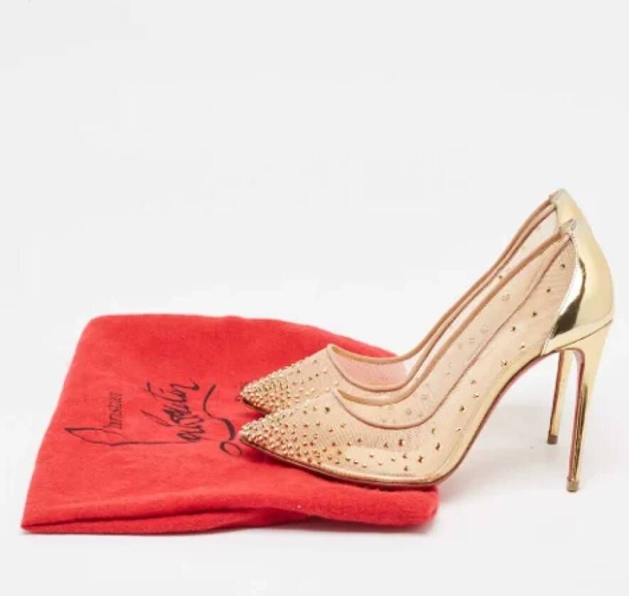 Christian Louboutin Pre-owned Mesh heels Yellow Dames