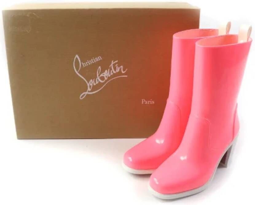 Christian Louboutin Pre-owned Plastic boots Pink Dames