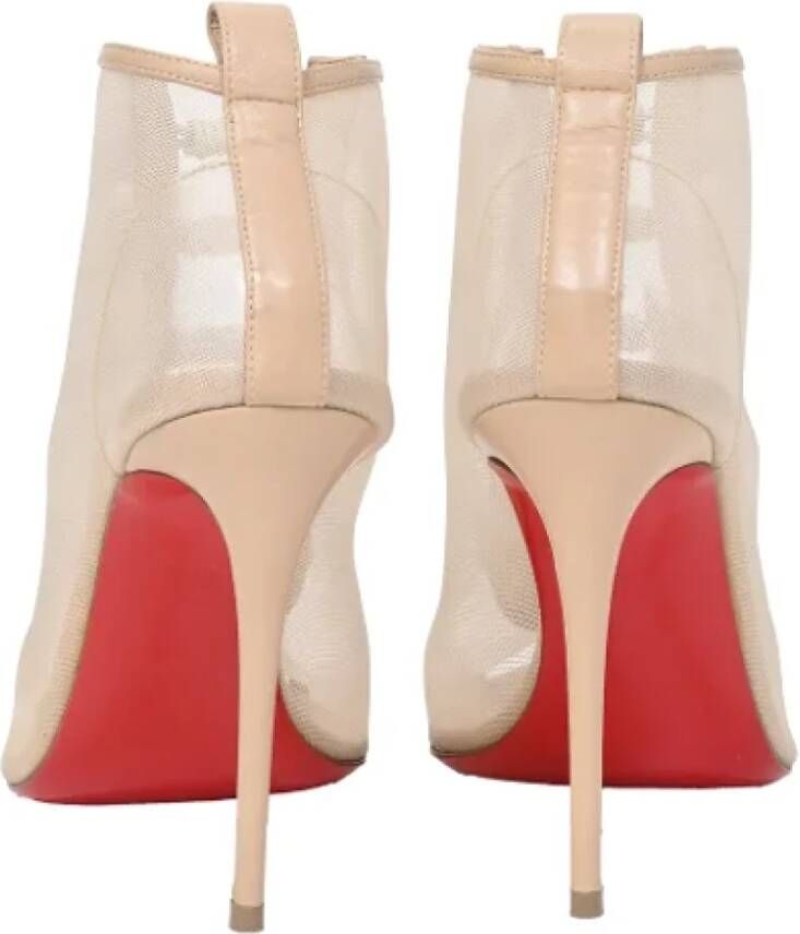 Christian Louboutin Pre-owned Polyester boots Beige Dames