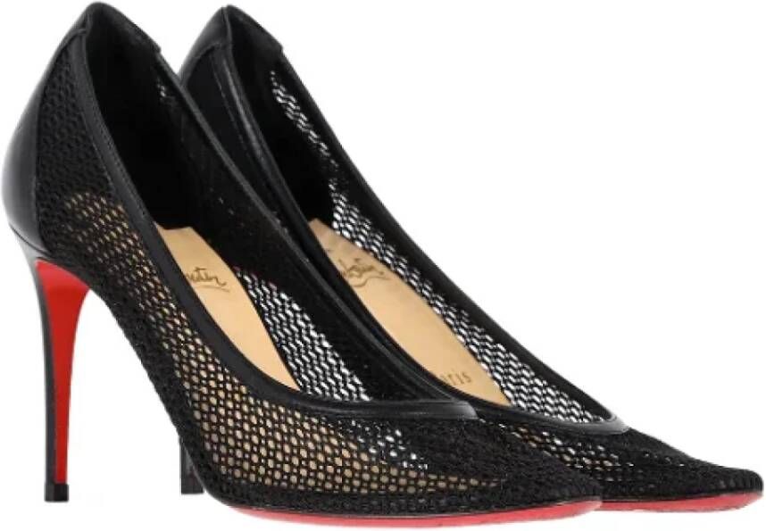 Christian Louboutin Pre-owned Polyester heels Black Dames