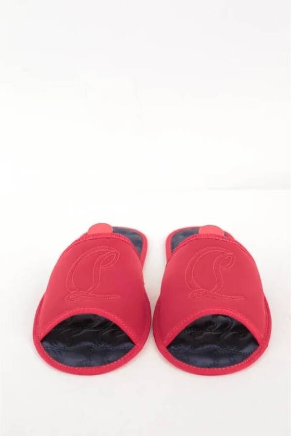 Christian Louboutin Pre-owned Polyester sandals Red Dames