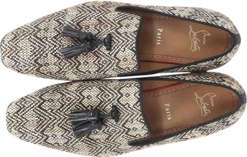 Christian Louboutin Pre-owned Raffia flats Multicolor Dames