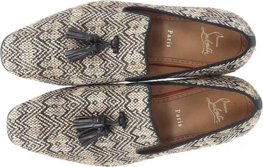 Christian Louboutin Pre-owned Raffia flats Multicolor Dames