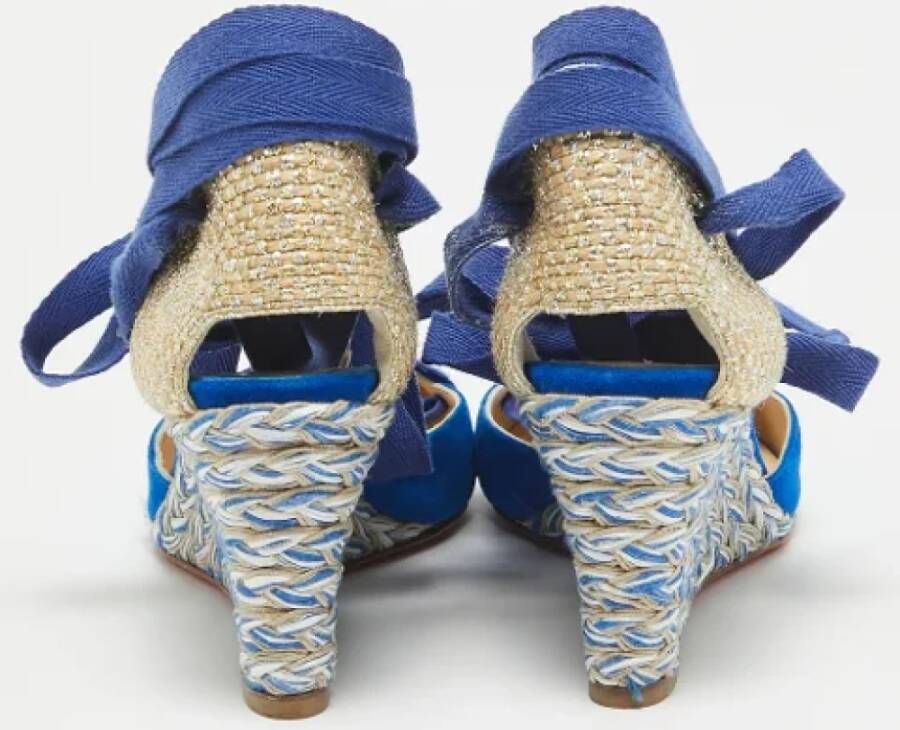 Christian Louboutin Pre-owned Raffia heels Blue Dames