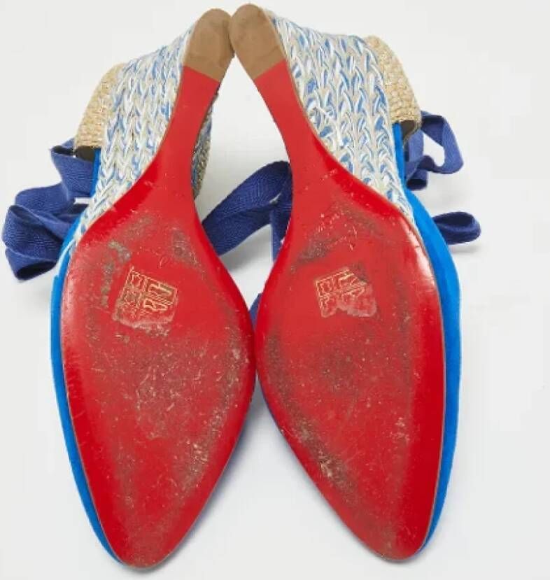 Christian Louboutin Pre-owned Raffia heels Blue Dames