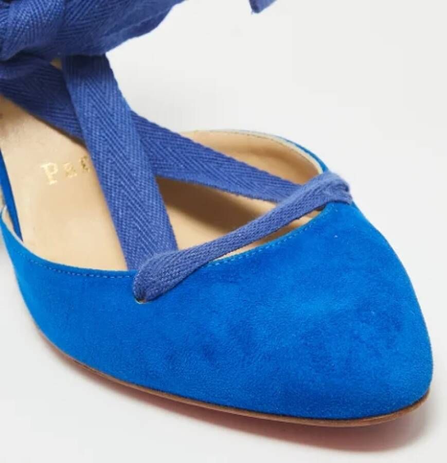 Christian Louboutin Pre-owned Raffia heels Blue Dames