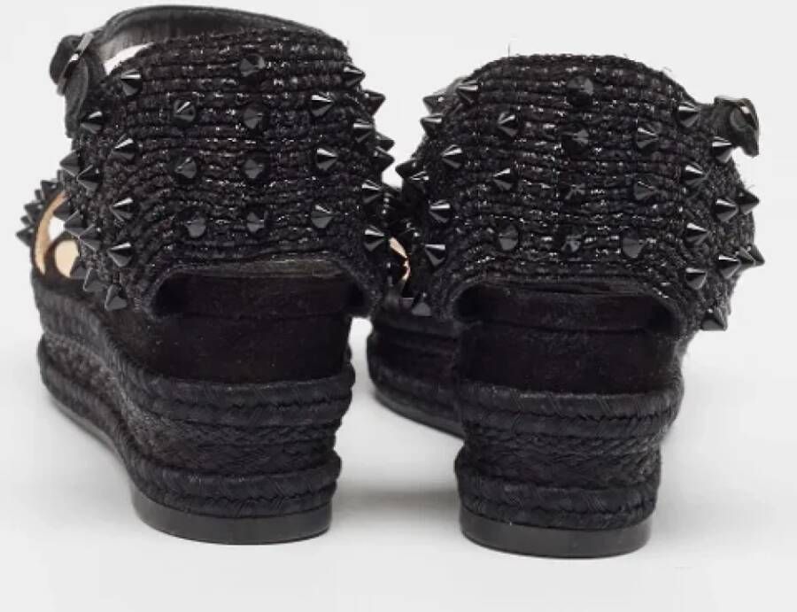 Christian Louboutin Pre-owned Raffia sandals Black Dames