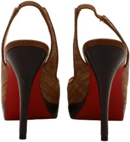 Christian Louboutin Pre-owned Raffia sandals Brown Dames