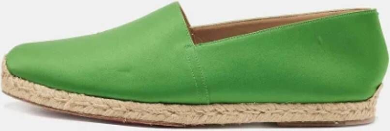 Christian Louboutin Pre-owned Satin flats Green Dames