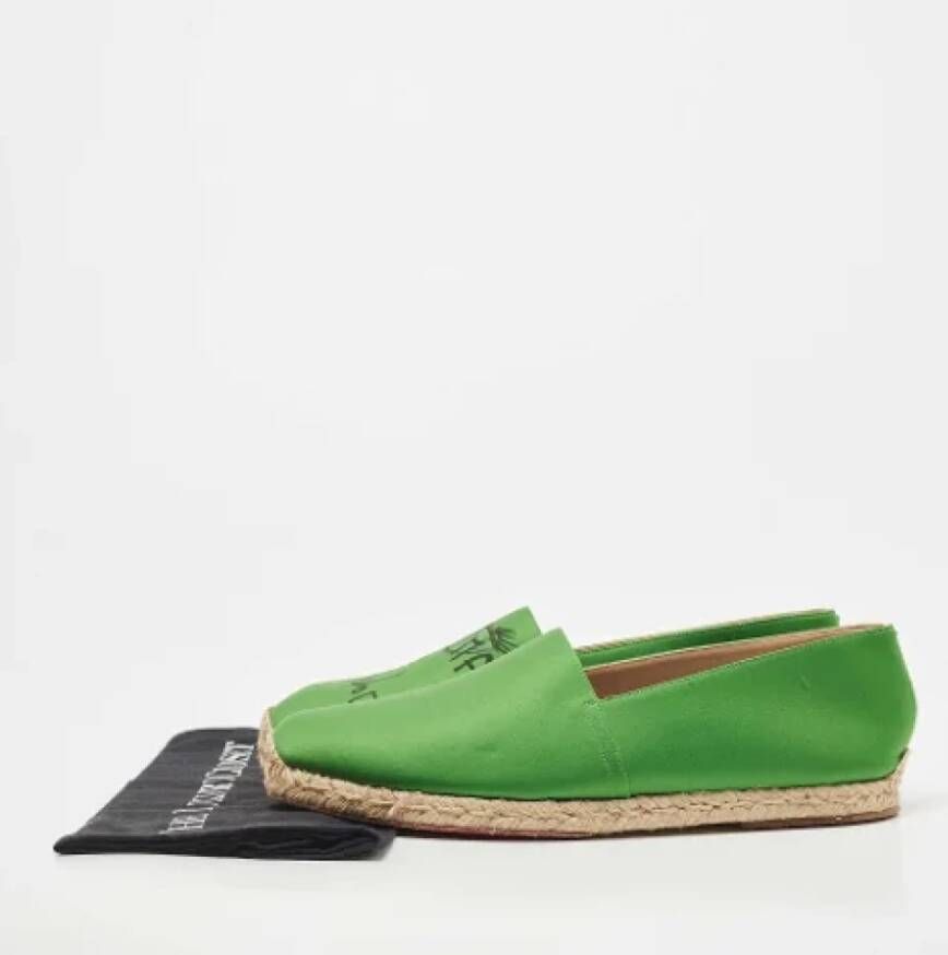 Christian Louboutin Pre-owned Satin flats Green Dames