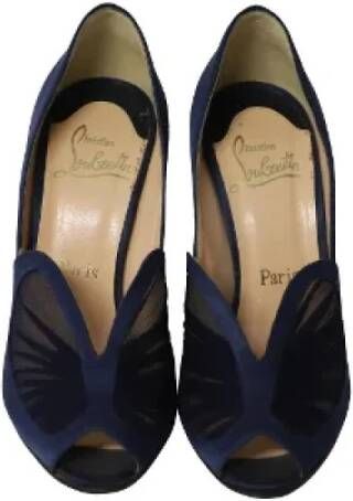 Christian Louboutin Pre-owned Satin heels Blue Dames