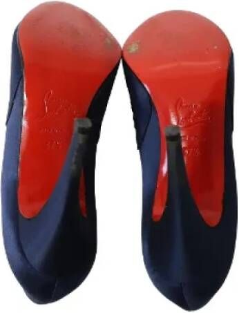 Christian Louboutin Pre-owned Satin heels Blue Dames