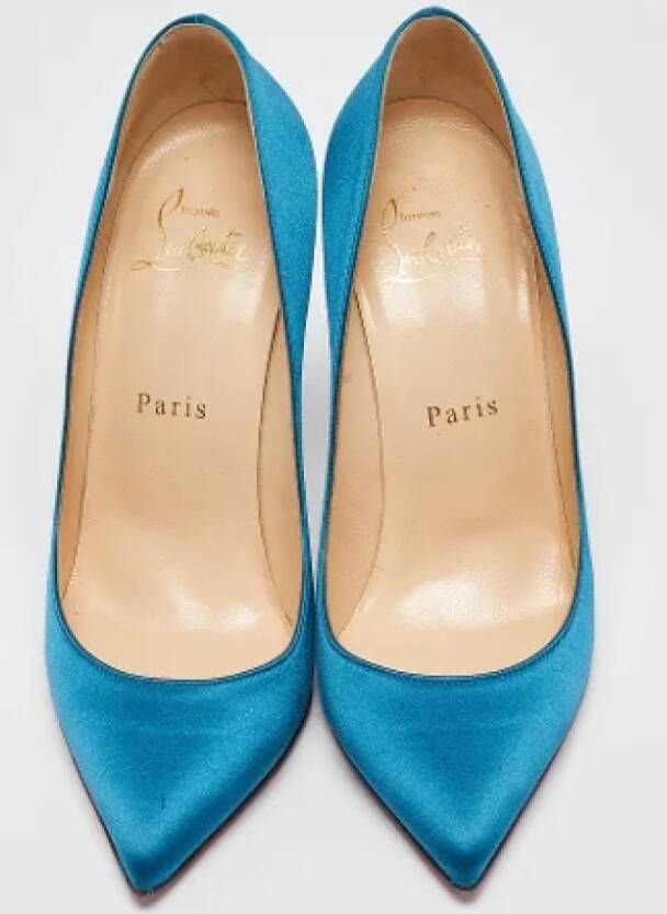 Christian Louboutin Pre-owned Satin heels Blue Dames