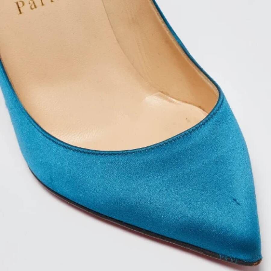 Christian Louboutin Pre-owned Satin heels Blue Dames