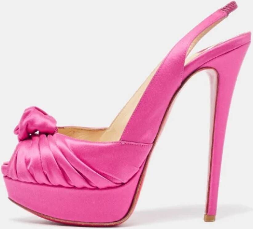 Christian Louboutin Pre-owned Satin heels Pink Dames