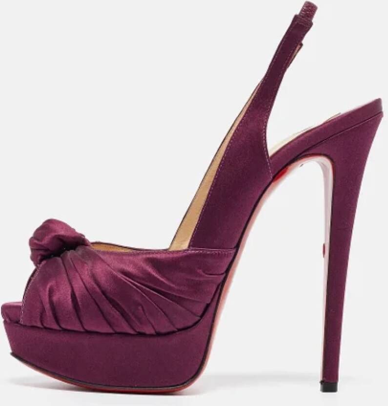 Christian Louboutin Pre-owned Satin heels Purple Dames